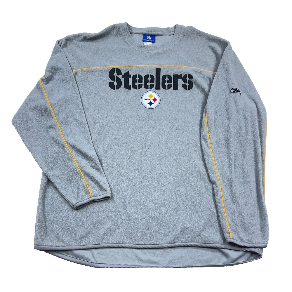 Pittsburg Steelers Sweatshirt Men XXL 2XL Fleece Crewneck Reebok VTG Y2K Adult *
